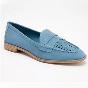 Vince Camuto Woven Suede Penny Loafers - Caylas - Mediterranean Blue - Size 11